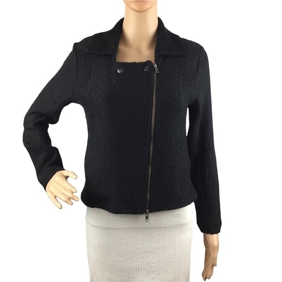 14th & Union Moto Jacket Size SP Black Knit - Picture 1 of 7